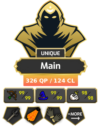 Main | Staker | TTL: 1952 | CL: 124 | QP: 326 [Max Melee, Avernic Defender, Fire Cape, B Gloves, Rigour, Augury, Ava's + MORE!]