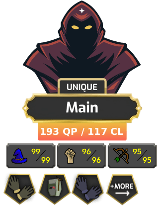 Main | Starter | TTL: 1740 | CL: 117 | QP: 193 [B Gloves, Ava's, MM1, Mithril Gloves, MA1 & MA2, DT1, Piety + MORE!]