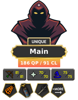 Main | Starter | TTL: 1490 | CL: 91 | QP: 186 [Infernal, Dizana's Quiver, Avernic Defender, B Gloves, Ava's, MM1 + MORE!]