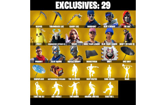 UNIQUE - Royale Knight , Hot Marat  [128 Skins, 550 Vbucks, 189 Axes, 155 Emotes, Blue Squire, 50 Gilders and MORE!]