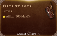 Fists of Fate [ ⭐️ Affix: MAX ROLL] Reckoning SC
