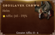 Godslayer Crown [ ⭐️ Affix: HIGH ROLL] Reckoning SC