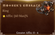 Mother's Embrace [ ⭐️ Affix: MAX ROLL] Reckoning SC