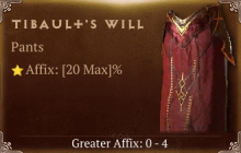 Tibault's Will [ ⭐️ Affix: MAX ROLL] Reckoning SC