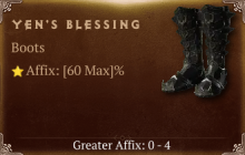 Yen's Blessing [ ⭐️ Affix: MAX ROLL] Reckoning SC
