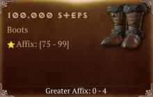 100,000 Steps [ ⭐️ Affix: HIGH ROLL] Reckoning SC