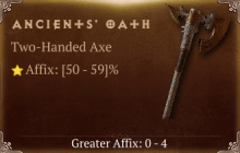 Ancients' Oath [ ⭐️ Affix: HIGH ROLL] Reckoning SC
