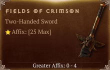 Fields of Crimson [ ⭐️ Affix: MAX ROLL] Reckoning SC