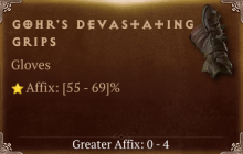 Gohr's Devastating Grips [ ⭐️ Affix: HIGH ROLL] Reckoning SC