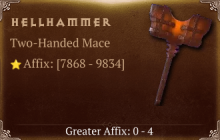 Hellhammer [ ⭐️ Affix: HIGH ROLL] Reckoning SC