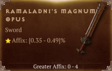 Ramaladni's Magnum Opus [ ⭐️ Affix: HIGH ROLL] Reckoning SC
