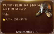 Tuskhelm of Joritz the Mighty [ ⭐️ Affix: HIGH ROLL] Reckoning SC