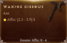 Waxing Gibbous [ ⭐️ Affix: HIGH ROLL] Reckoning SC
