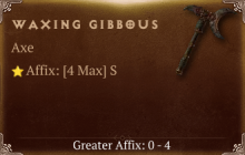 Waxing Gibbous [ ⭐️ Affix: MAX ROLL] Reckoning SC