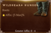 Wildheart Hunger [ ⭐️ Affix: MAX ROLL] Reckoning SC
