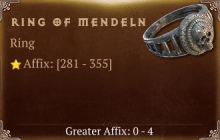 Ring of Mendeln [ ⭐️ Affix: HIGH ROLL] Reckoning SC