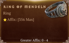 Ring of Mendeln [ ⭐️ Affix: MAX ROLL] Reckoning SC