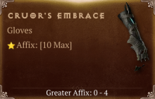 Cruor's Embrace [ ⭐️ Affix: MAX ROLL] Reckoning SC