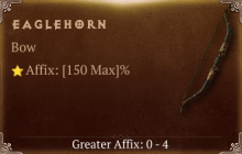 Eaglehorn [ ⭐️ Affix: MAX ROLL] Reckoning SC
