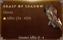 Grasp of Shadow [ ⭐️ Affix: HIGH ROLL] Reckoning SC