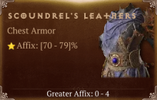 Scoundrel's Leathers [ ⭐️ Affix: HIGH ROLL] Reckoning SC