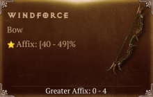 Windforce [ ⭐️ Affix: HIGH ROLL] Reckoning SC
