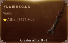 Flamescar [ ⭐️ Affix: MAX ROLL] Reckoning SC