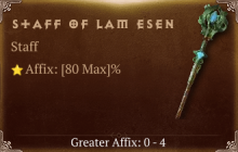 Staff of Lam Esen [ ⭐️ Affix: MAX ROLL] Reckoning SC