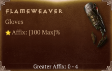 Flameweaver [ ⭐️ Affix: MAX ROLL] Reckoning SC