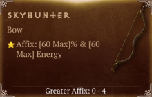 Skyhunter [ ⭐️ Affix: MAX ROLL] Reckoning SC