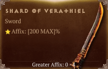 Shard of Verathiel [ ⭐️ Affix: MAX ROLL] Reckoning SC