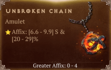 Unbroken Chain [ ⭐️ Affix: HIGH ROLL] Reckoning SC