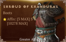Shroud of Khanduras [ ⭐️ Affix: MAX ROLL] Reckoning SC