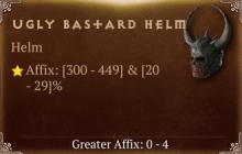Ugly Bastard Helm [ ⭐️ Affix: HIGH ROLL] Reckoning SC