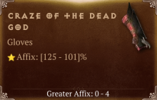 Craze of the Dead God [ ⭐️ Affix: HIGH ROLL] Reckoning SC