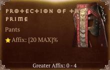Protection of the Prime [ ⭐️ Affix: MAX ROLL] Reckoning SC