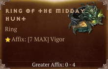 Ring of the Midday Hunt [ ⭐️ Affix: MAX ROLL] Reckoning SC