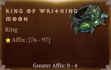 Ring of Writhing Moon [ ⭐️ Affix: HIGH ROLL] Reckoning SC