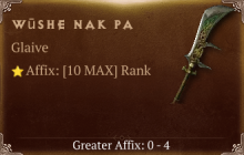 Wūshe Nak Pa [ ⭐️ Affix: MAX ROLL] Reckoning SC