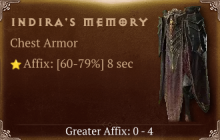 Indira's Memory [ ⭐️ Affix: HIGH ROLL] Reckoning SC