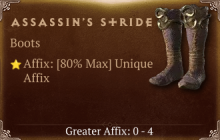 Assassin&rsquo;s Stride [ ⭐️ Affix: MAX ROLL] Reckoning SC