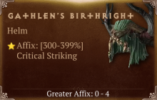Gathlen&rsquo;s Birthright [ ⭐️ Affix: HIGH ROLL] Reckoning SC