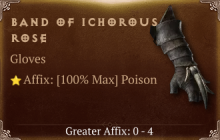 Band of Ichorous Rose [ ⭐️ Affix: MAX ROLL] Reckoning SC