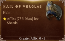 Hail of Verglas [ ⭐️ Affix: MAX ROLL] Reckoning SC