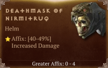 Deathmask of Nirmitruq [ ⭐️ Affix: HIGH ROLL] Reckoning SC