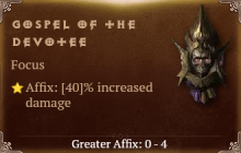 Gospel of the Devotee [ ⭐️ Affix: MAX ROLL] Reckoning SC