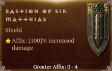 Bastion of Sir Matthias [ ⭐️ Affix: MAX ROLL] Reckoning SC