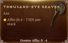 Thousand-Eye Reaver [ ⭐️ Affix: HIGH ROLL] Reckoning SC