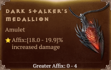 Dark Stalker's Medallion [ ⭐️ Affix: HIGH ROLL] Reckoning SC
