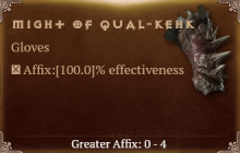 Might of Qual-Kehk [ ⭐️ Affix: MAX ROLL] Reckoning SC